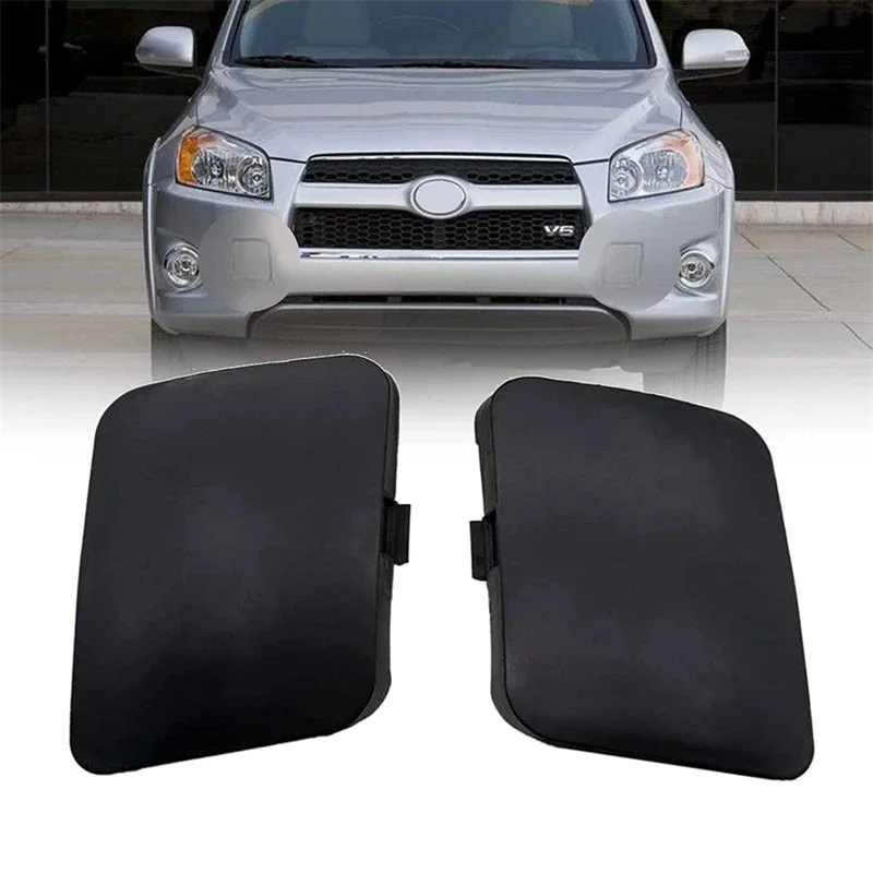 2Pcs Bumper Tow Hook Cover Cap Fit for RAV4 2006 2007 2008 Front Bumper Trailer Cover 53285-42930 53286-42931