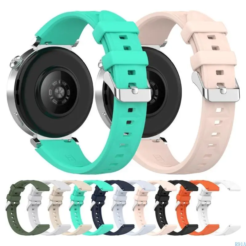 R91A Band silicone respirável Substituição pulseira pulseira rápida Pulseira à prova suor para relógio GT5 41mm