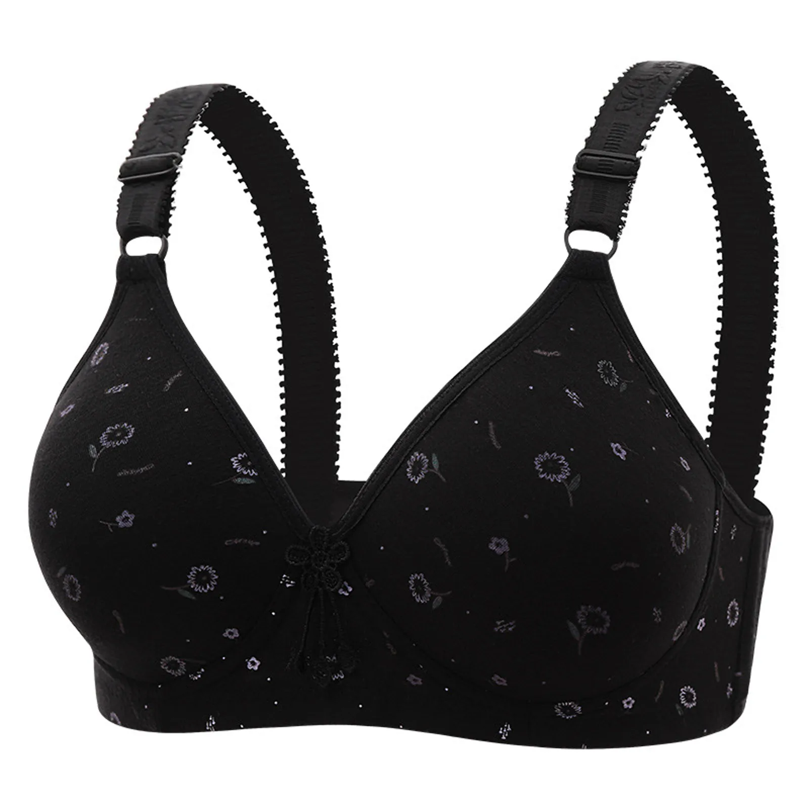 Thin Bra Traditional Thin Mold Cup for Middle-aged and Elderly Women Without Steel Ring Printed Bra Underwear push up bralette