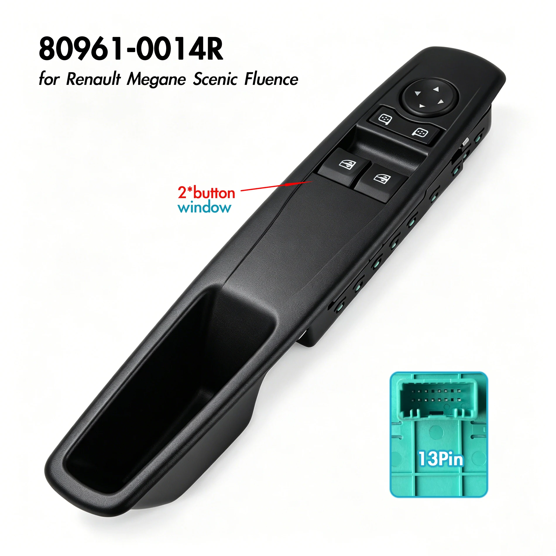 

80961-0014R For Renault Fluence Megane Scenic III,Front Left Driver Electric Master Power Window Switch Lifter Control Button