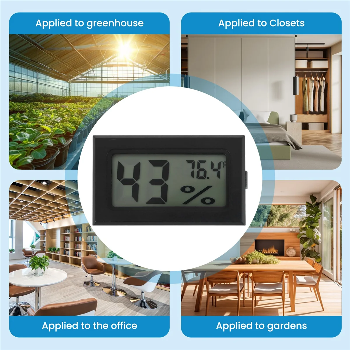 

BVBV 6Pack Mini Hygrometer Indoor Humidity Meter Hygrometer Digital Thermometers Humidity with (℉) for Greenhouse, Garden