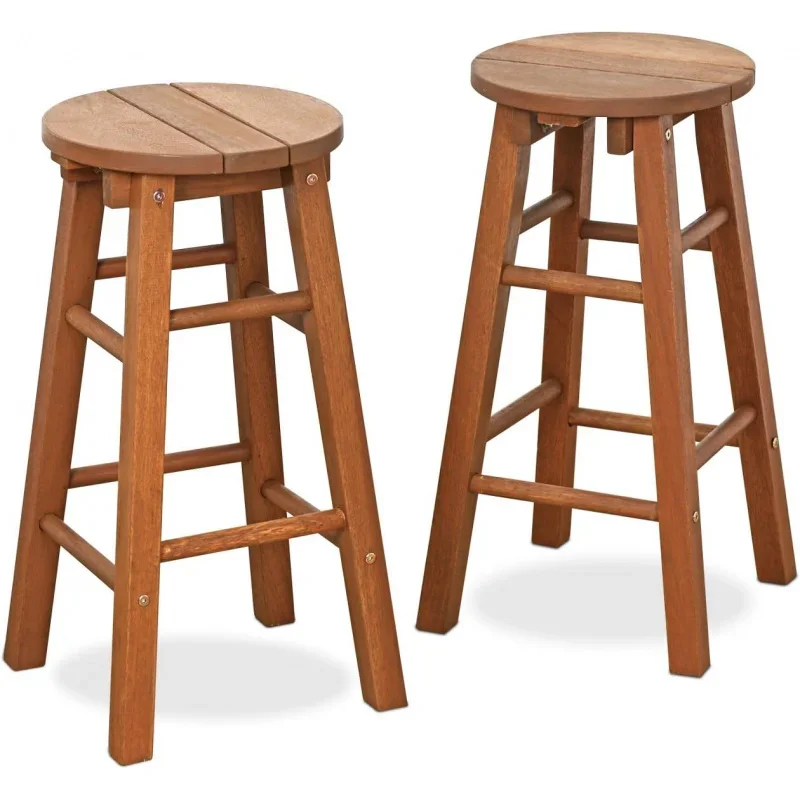 Fg17629 Tioman hardwood patio furniture promo arch bar stool (set of 2), natural