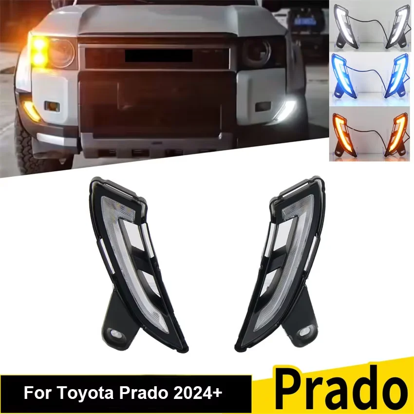

2 шт. для Toyota Land Cruiser 250 Prado LC250 2024 2025 светодиодные DRL дневные ходовые огни дневные фары с указателем поворота