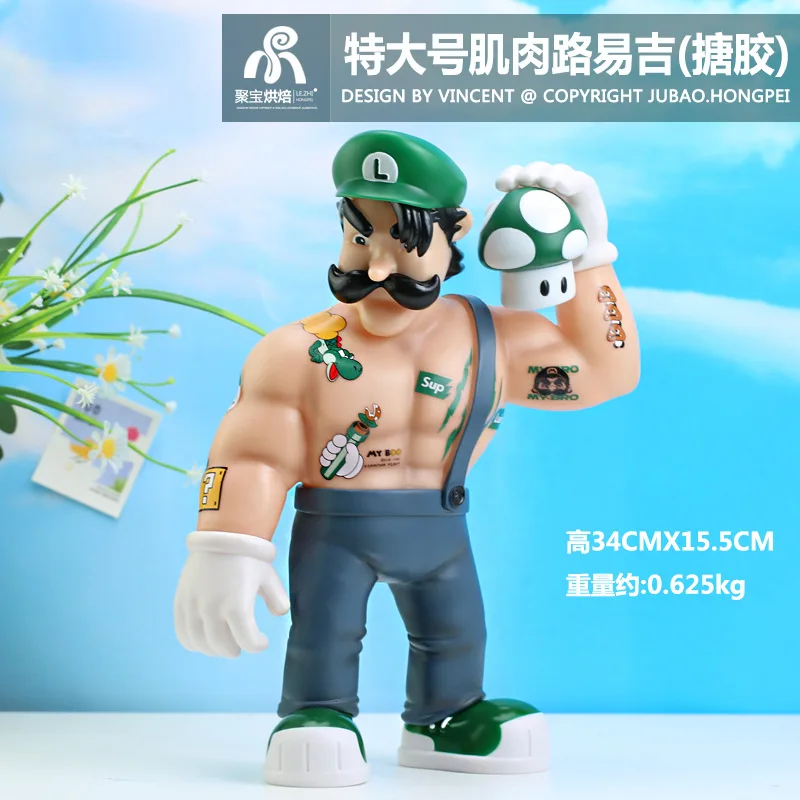 Super Muscle Mario Figure Movable Doll Model Mario Cartoon Figures Desktop Decorative Ornaments Toys Gifts