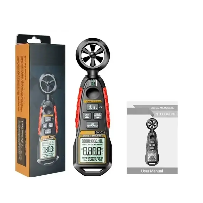 

Цифровой анемометр YANA50I 0.4-30 м/с, портативный измеритель скорости ветра GN302, -20°C ° С - 60 ° Тест на температуру C