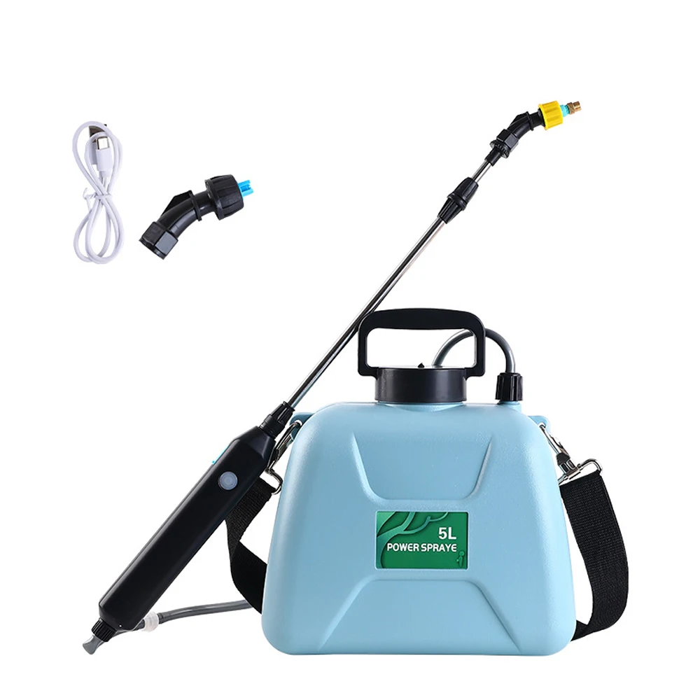 Handheld Electric Sprayer 5L Rechargeable Shouldered Sprinkler Agriculture Tools Watering Can Atomizing Watering Bottle Water