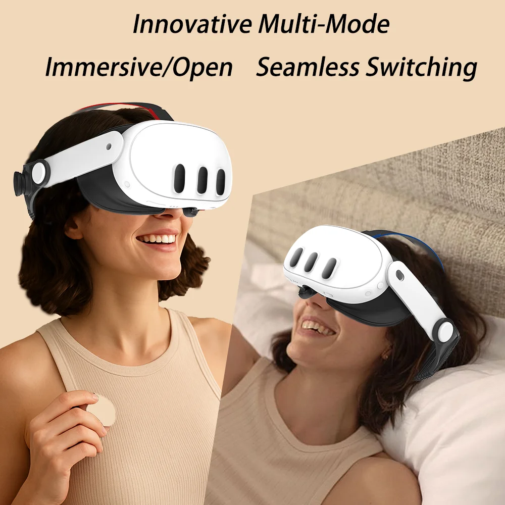 Adjustable Soft Silicone Head Strap for Meta Quest 3 / Quest 3S Lightweigh New Comfort & Pressure Relief VR Accessory, Down Play