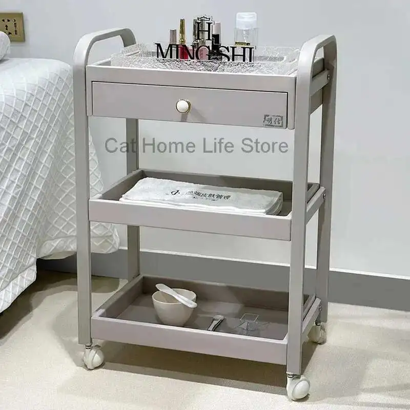 

Hairstylist Salon Decor Bar Trolley Beech Station Barber Tattoo Drawer Hair Stations Furniture Nail Equipment Rolling Utility