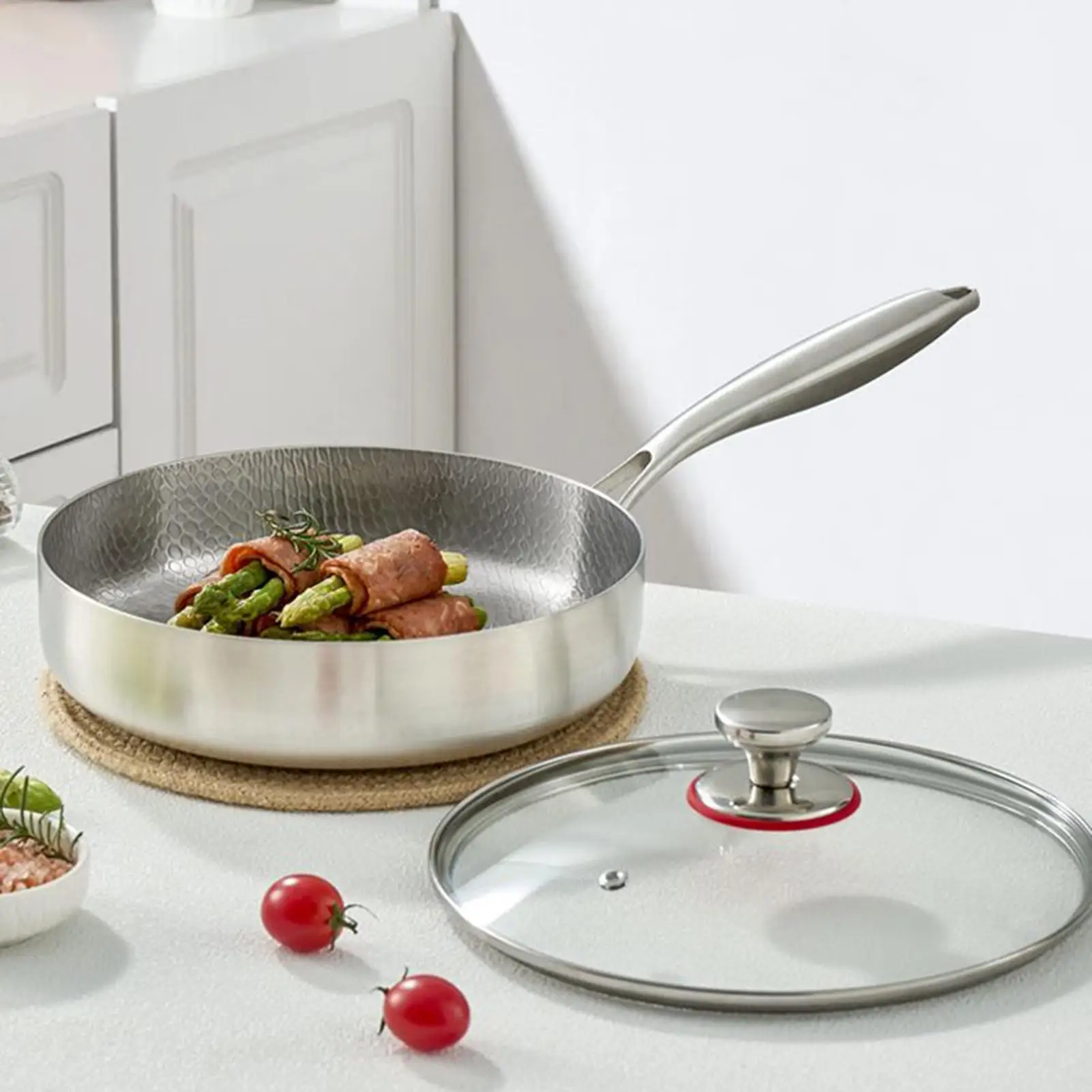 

Non Stick Frying Pans Steak Skillet For Stove Non-Stick Even-Heating Cookware Pot Stove Frying Pan With Lid For Kitchen Cooking