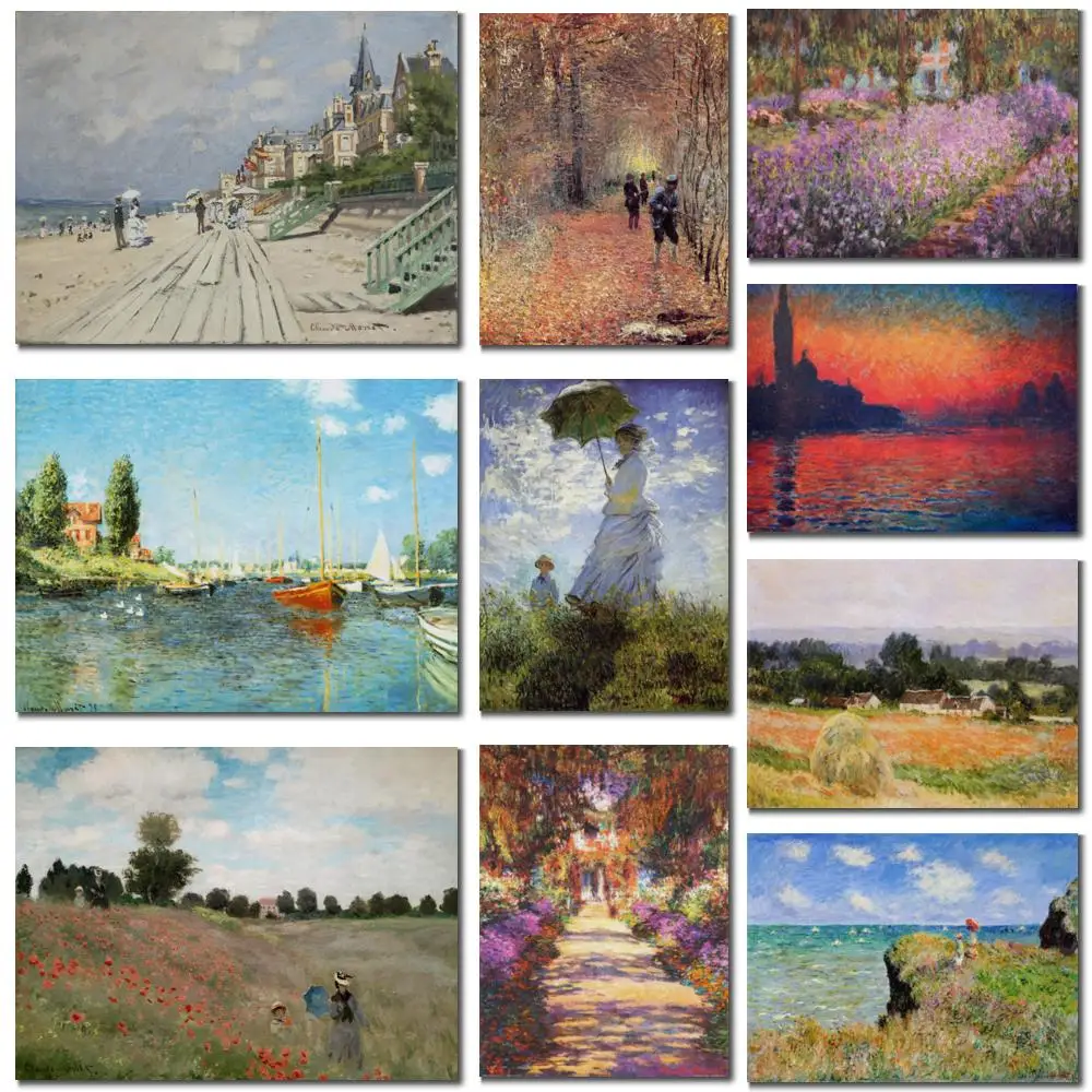 Obra de arte hecha a mano de Claude Monet, campo de amapola en Argenteuil, pintura de paisaje famoso, decoración moderna para dormitorio y sala de estar, romántica