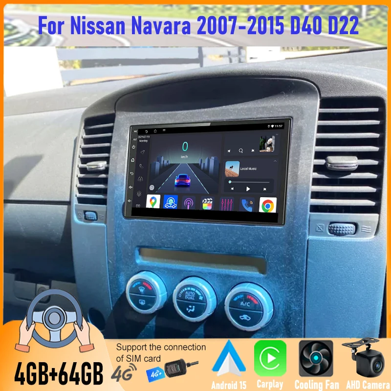 

7'' For Nissan Navara 2007-2015 D40 D22 Wireless Carplay Android 15 Car Stereo Radio Head Unit Intelligent System GPS Navi WIFI