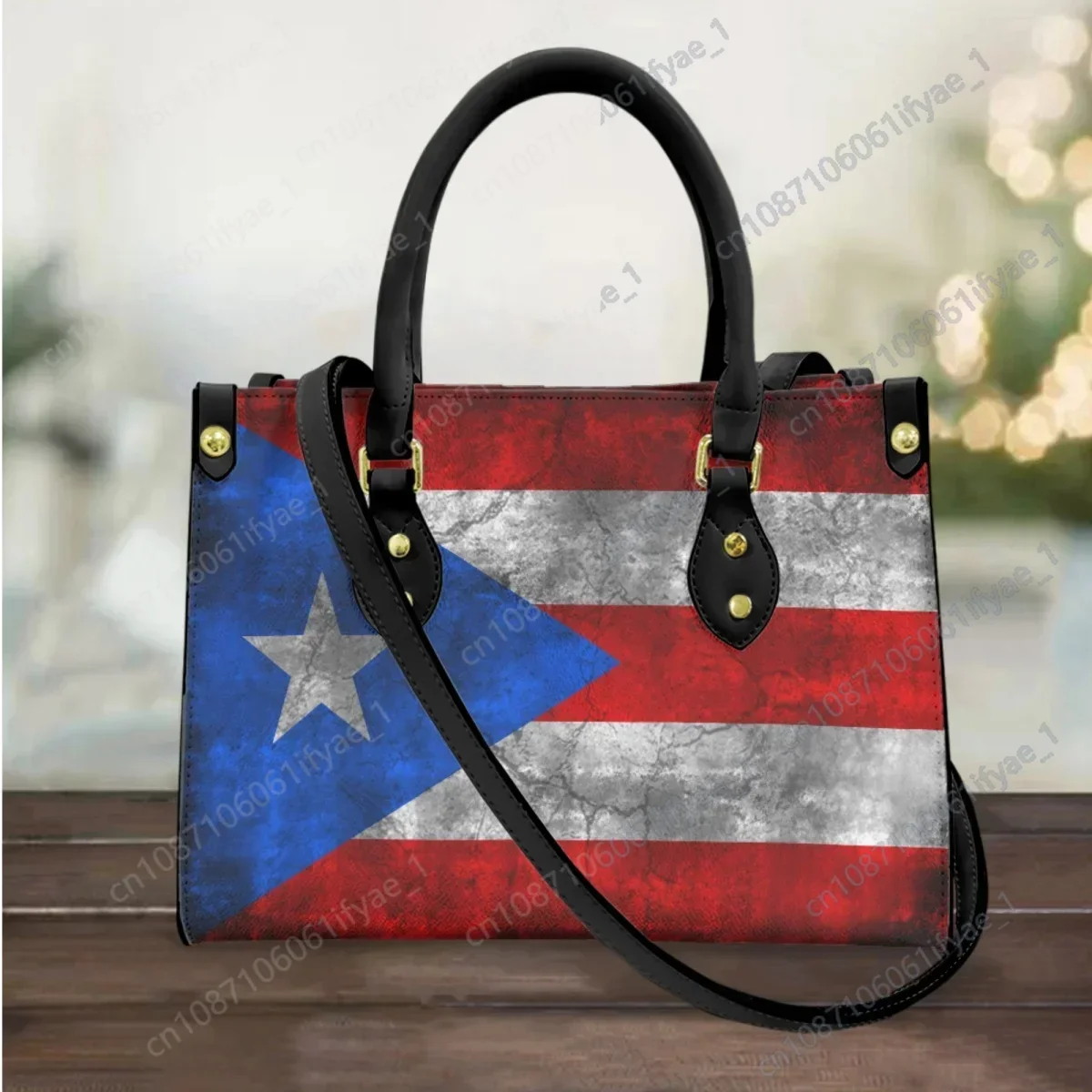 Puerto Rico Flag Print Luxury Women Shoulder Bag Top Handle Vintage Girl Commuter Clutch New Trendy Messenger Bags Bolsos Mujer