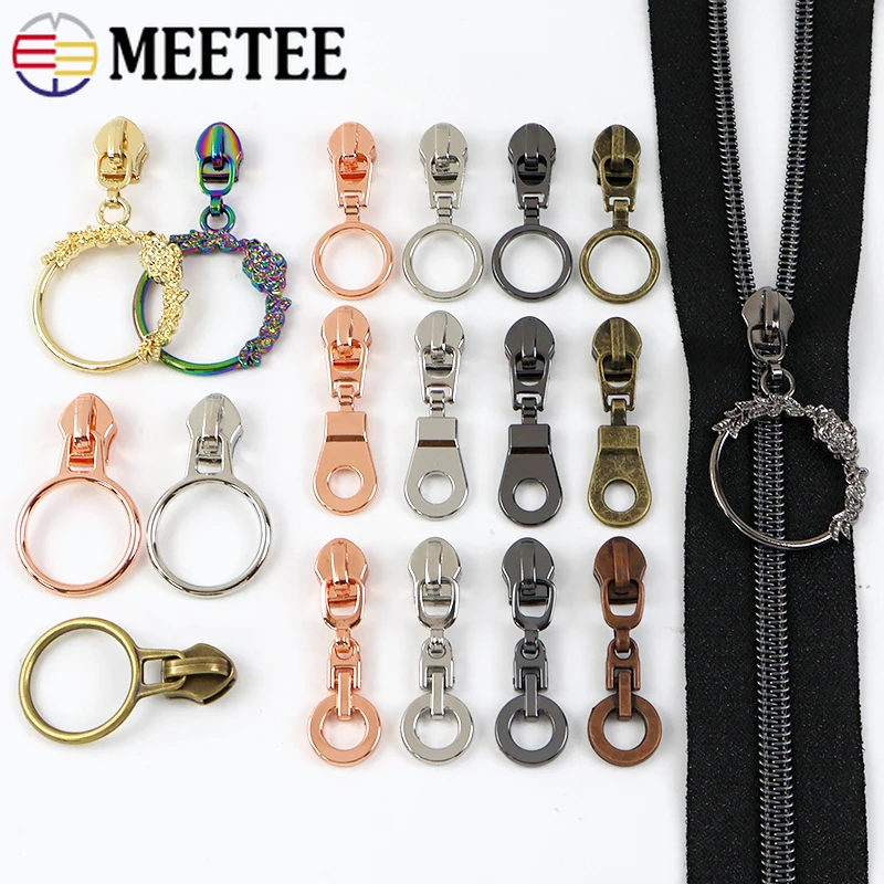 

5-20Pcs 5# O Ring Zipper Sliders for Nylon Zippers Handbag Jacket Luggage Replacement Zip Pull Head DIY Zips Repair Accessories