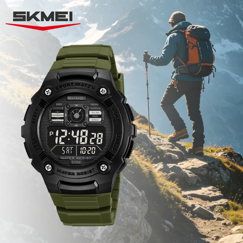 Montre numérique multifonctionnelle SKMEI 2636 pour homme, style militaire, sportive, étanche, avec chronomètre, montre électronique, Reloj Hombre