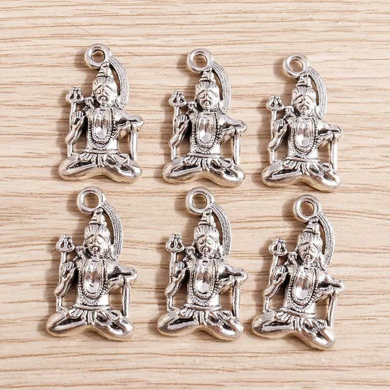 Tusember 15 Stück 15*26mm Legierung Silberfarben Buddhistische Anhänger für DIY-Ohrringe, Halsketten, DIY-Schmuckherstellung, handgefertigtes Kunsthandwerk – Detail 2