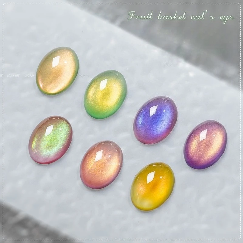 Ensemble de vernis Gel blanchissant aux fruits, avec panier de fruits, perles de verre, œil de chat, 7 couleurs et 1 carton, Kit professionnel d'art des ongles pour Salon ​