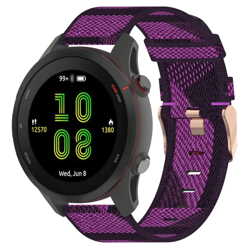 18mm Woven Nylon Strap Replacement For Garmin Forerunner 255S/Forerunner 255S music/Venu 2S Smart Watch Band Sports Wristband