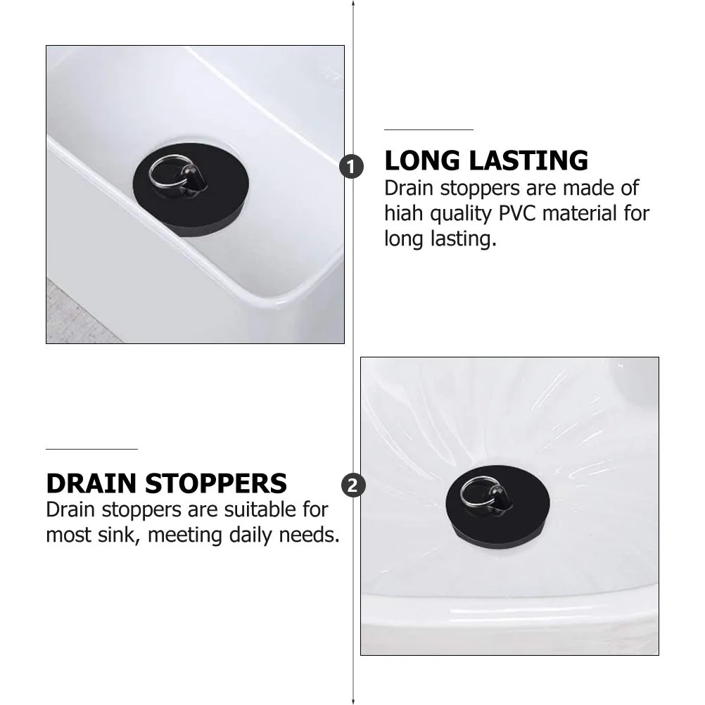 

2 pcs Drain Stopper Durable Pvc Sink Stopper For Bathroom Kitchen Bathtub Shower Suction Plug Garbage Disposal Laundry Slop Sink