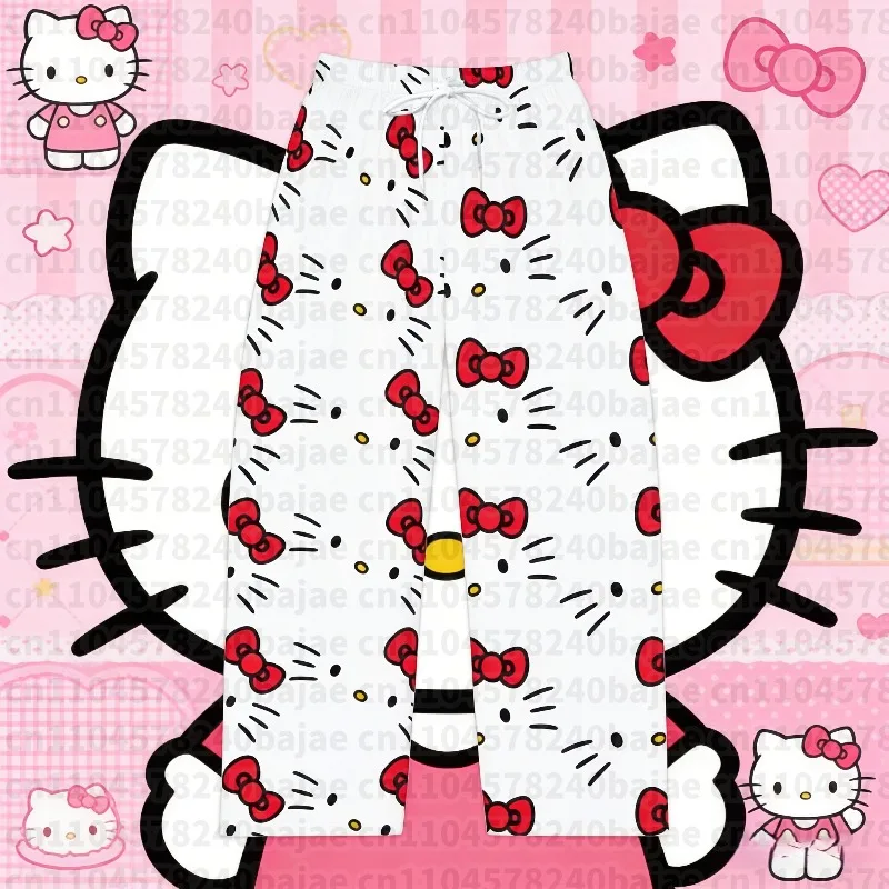 

2025-26 весна/осень Sanrio Hello Kitty мультяшный узор с 3D принтом удобные модные повседневные женские длинные брюки