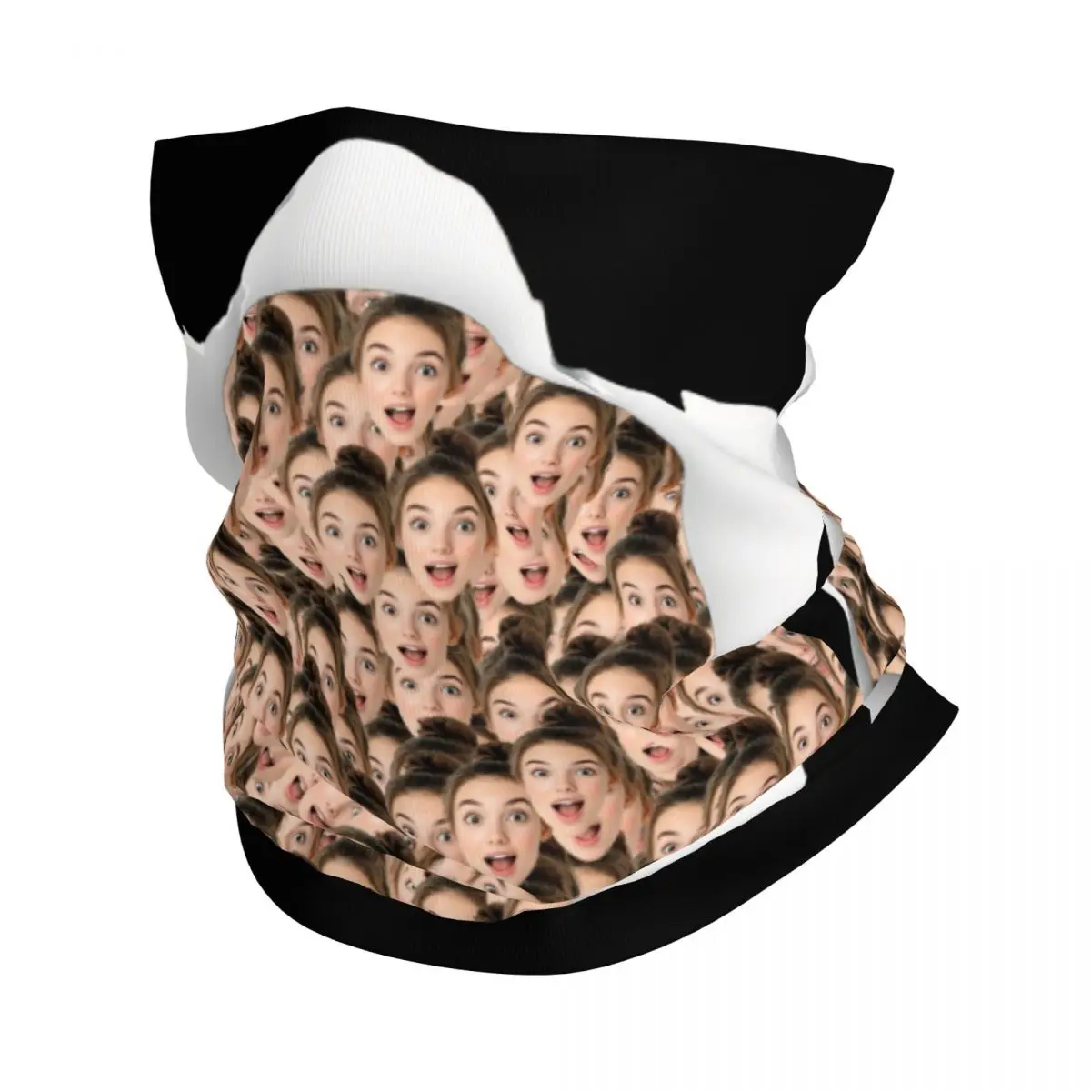 Cara con agujero personalizado, foto de cara personalizada, diadema de invierno, calentador de cuello para hombres y mujeres, bufanda de tubo para senderismo y Camping, Bandana para la cara, polaina