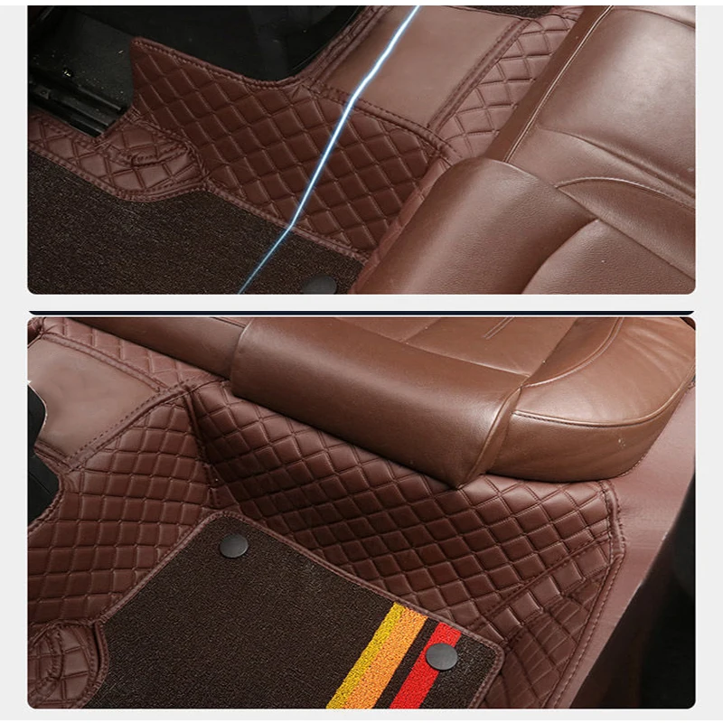 Custom Car Floor Mats For Mercedes Benz GLK 2014 2013 2012 2011 2010 2009 2008 Leather Carpet Car Interior Accessories Foot Pads