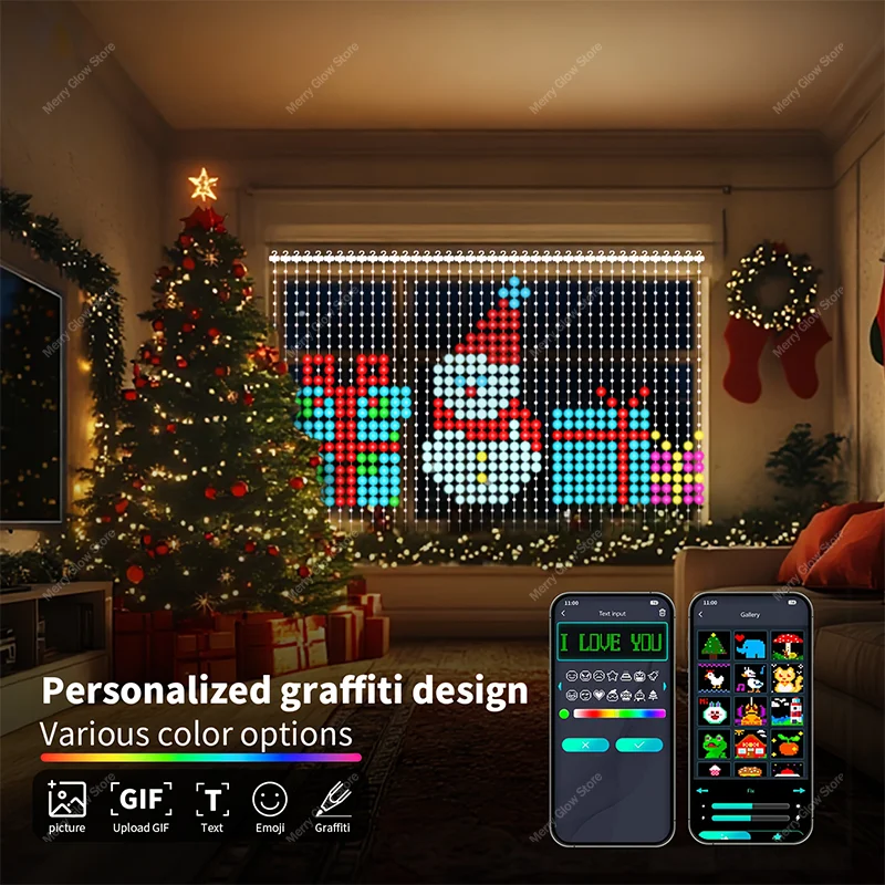 ترقية 400 المصابيح أضواء الستار الذكية تغيير لون الجنية الستار ضوء الموسيقى مزامنة للداخلية/الخارجية مهرجان الهالوين ديكور