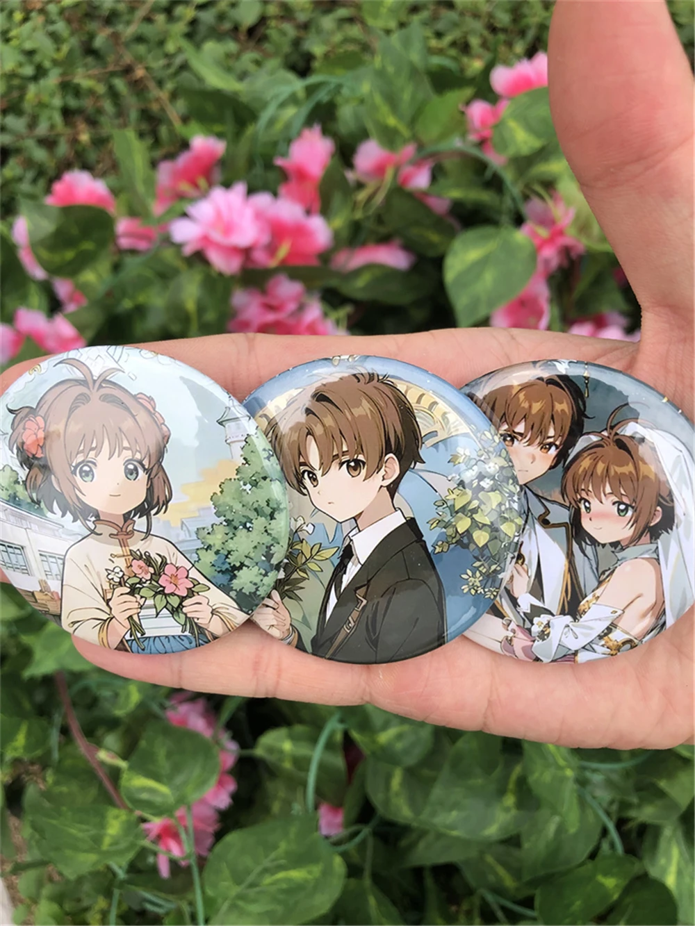 Anime Card Captor Sakura LI SYAORAN DAIDOUJI TOMOYO Cosplay Badge Pin SPTE Tinplate Brooch Prop