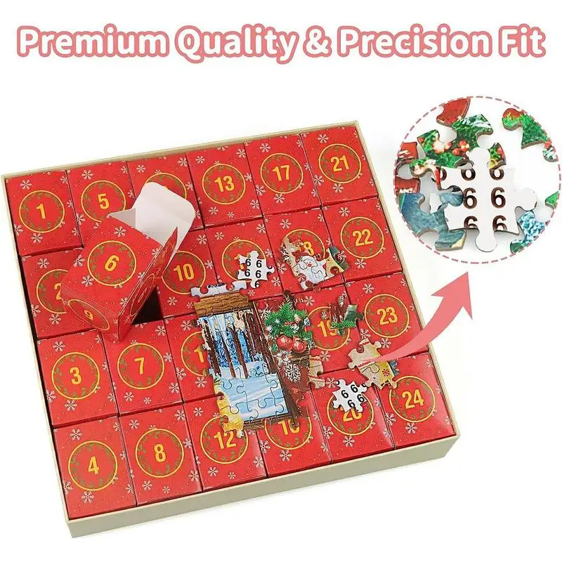 Christmas Advent Calendar Jigsaw Puzzles Christmas Puzzle Toys Welcoming The Birth of Jesus 1008pcs Christmas Puzzles Countdown