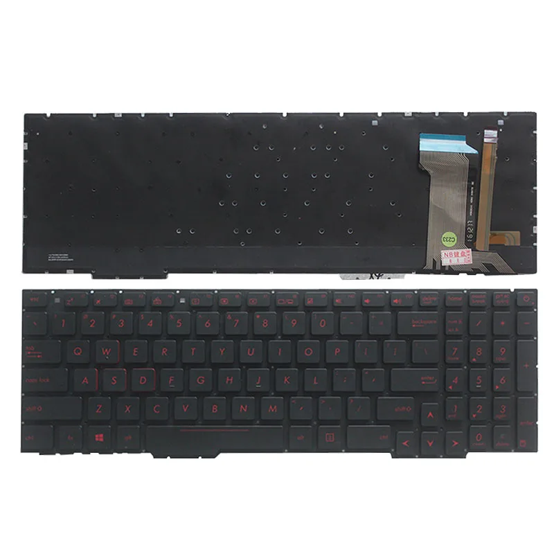 Nowa amerykańska klawiatura do ASUS GL553 GL553V GL553VW ZX553VD ZX53V ZX73 FX553VD FX53VD FX753VD GL753 GL753V GL753VD z czerwonym podświetleniem