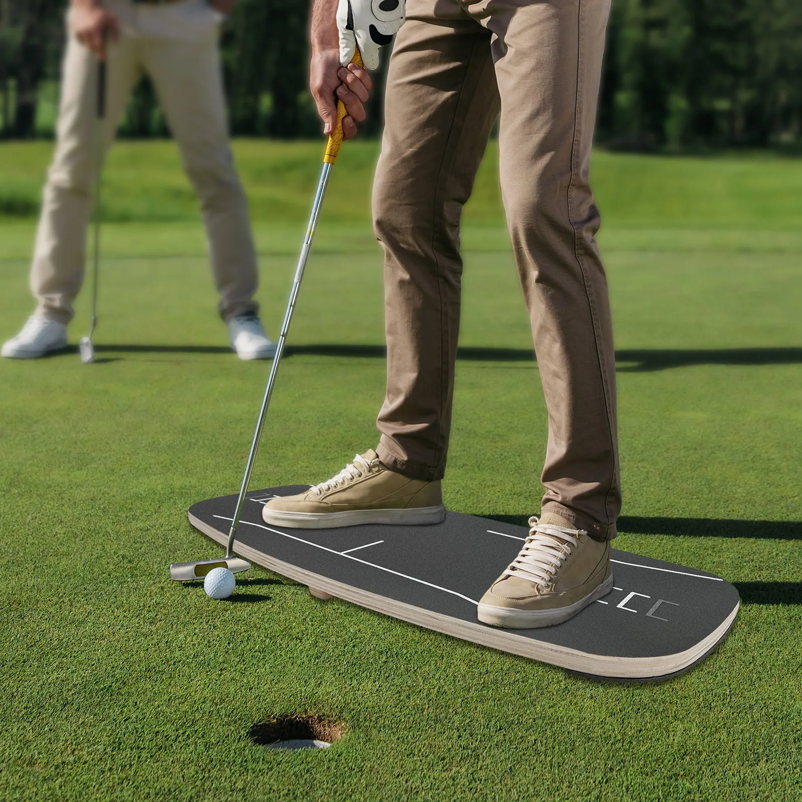 Golf Weight Shift Balance Board 150kg 330lbs 16mm 73.3*29cm for Home Lawn Carpet Practice