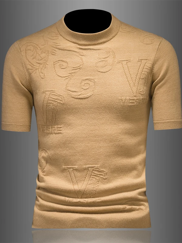 

Утепленный шерстяной вязаный свитер с вышивкой букв, высоким воротником, модный, теплый, для повседневной носки