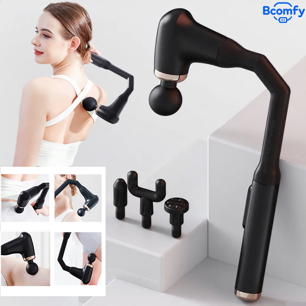

Massage Gun Muscle Massager Deep Tissue With Extended Handle Portable Rechargeable Fascia Gun for Neck Shoulder Back Leg