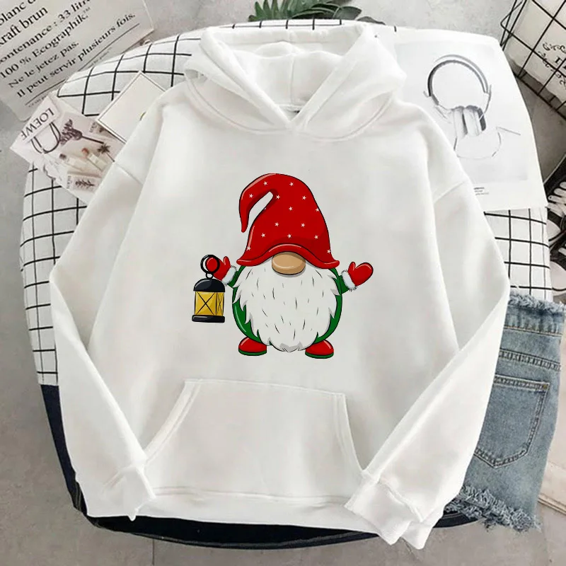 

Cute Santa Claus Print Womens Clothes Fashion Hoody Simplicity Casual Sweatshirt Pullover Fleece Hoodies Women Merry Christmas