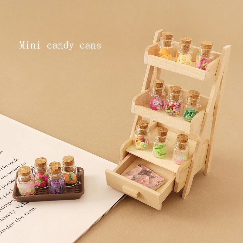 1PC 1:6 Dollhouse Miniature Candy Can Fruit Slice Jar Grape Banana Limes Food Model Doll House Decor Toy Accessories