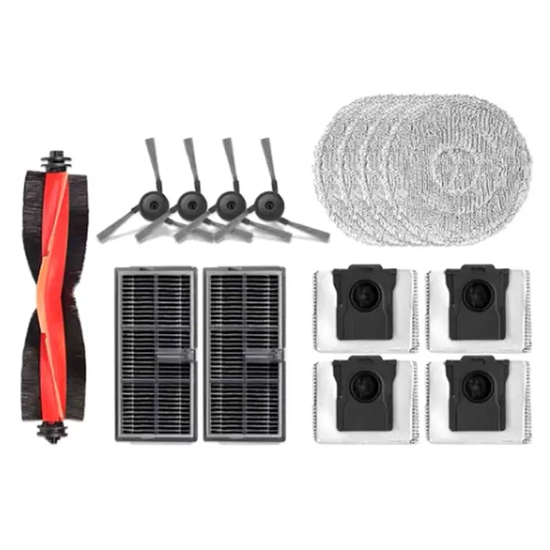 

A25U For Dreame Mova P50pro Ultra Replacement Parts 15 Pack Accessories Kit Main Side Brush Mop Pads Hepa Filters Vacuum Bags