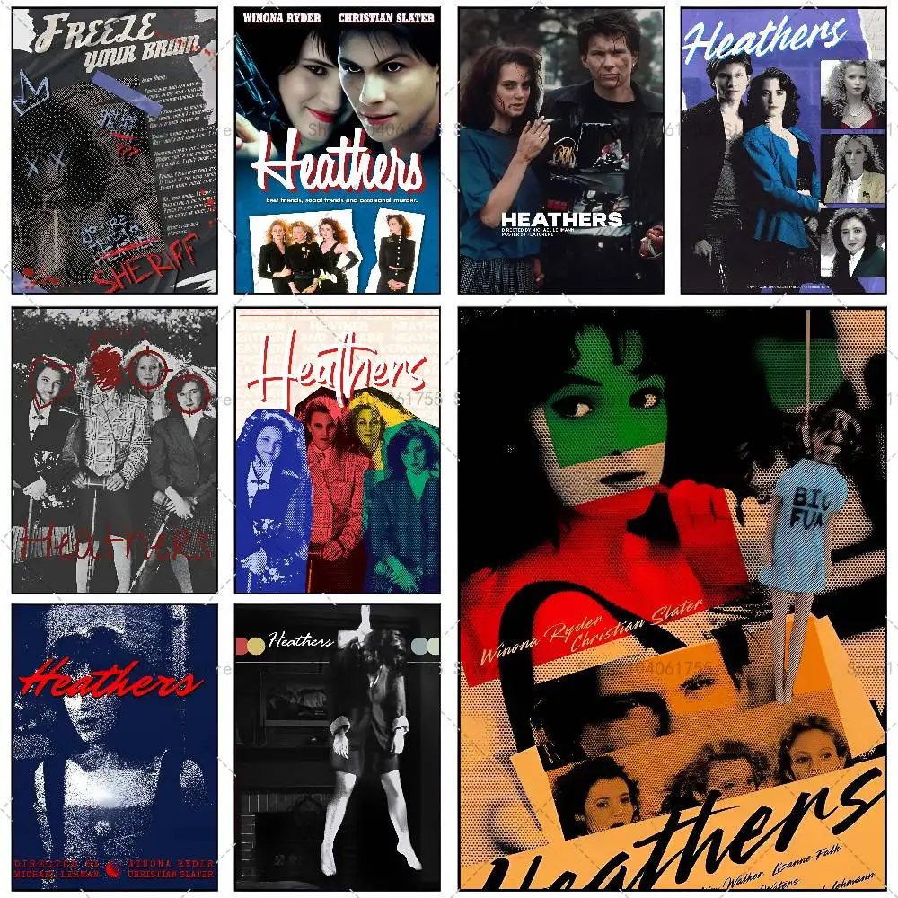 Póster clásico de la película Heathers, adhesivo artístico autoadhesivo, papel impermeable, decoración de pared para cafetería, Bar, habitación