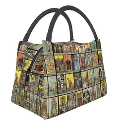 The Major Arcana Of Tarot Vintage Cards Thermal Insulated Lunch Bag Women Resuable Lunch Container Multifunction Meal Food Box