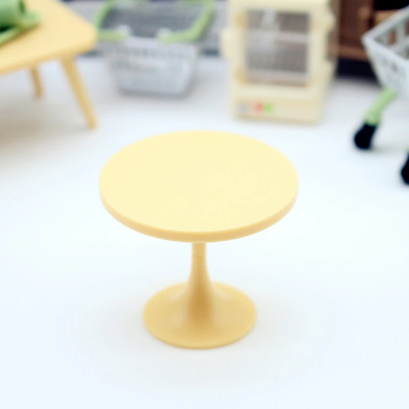 Poppenhuis Diy Mini Ronde Tafel Microscène Model Slaapkamer Familie Speelgoed Pop Meisje Cadeau Poppenhuis Miniatuur Meubelaccessoires