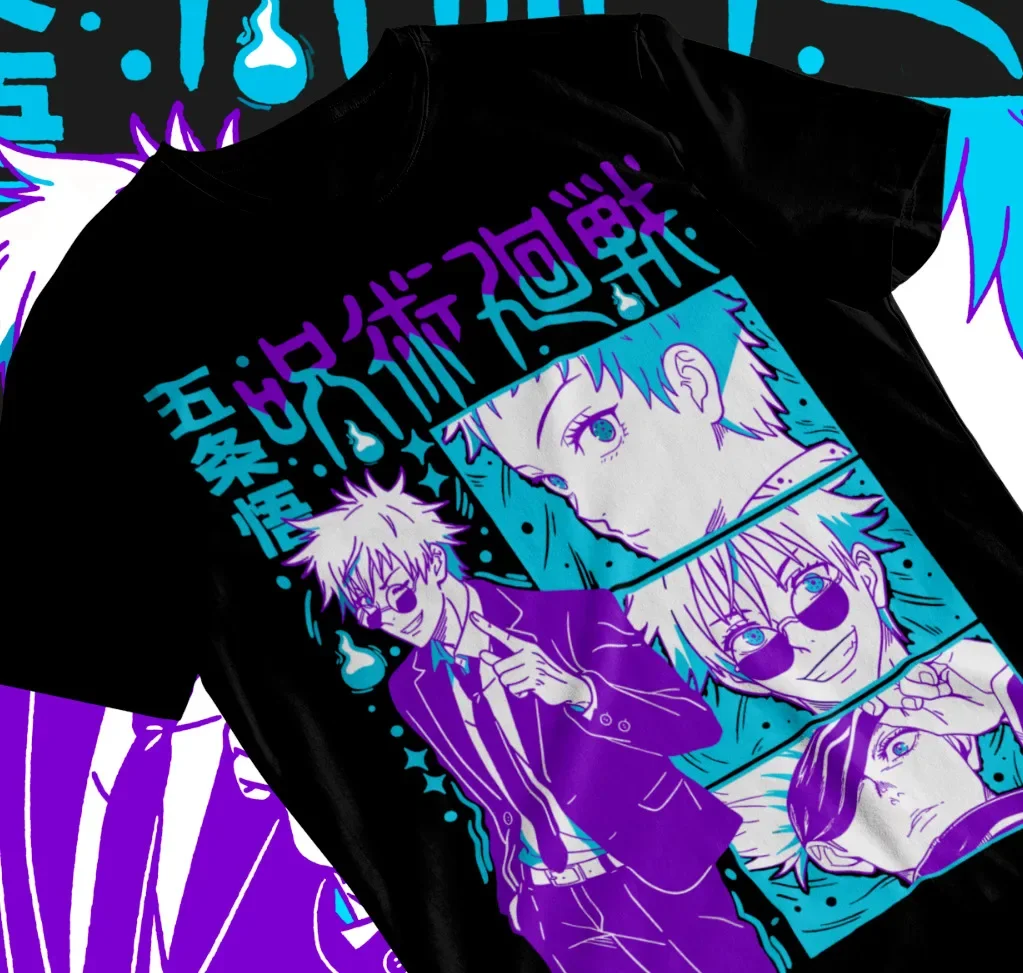 

Jujutsu Kaisen Gojo Satoru T-Shirt Anime Manga Unisex Shirt Soft Tee All Sizes