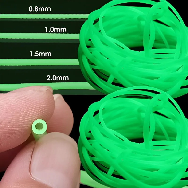 0.8/1/1.5/2mm Luminous Fishing Hose Silicone Anti Rig Tube Tubing Rig Sleeves Deep Sea Fishing Pesca Iscas FIsh Tackle Tools 