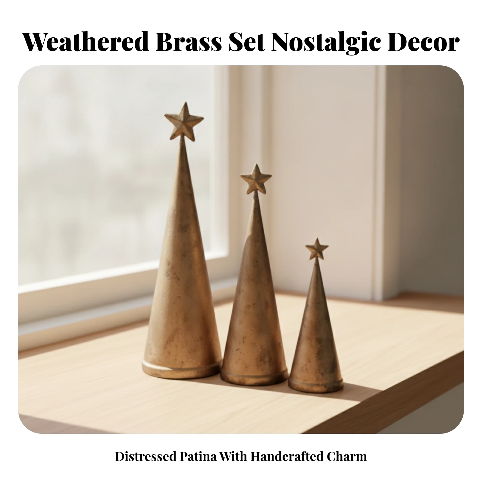 Star Tree Topper - 3 Buah Hiasan Kerucut dengan Hiasan