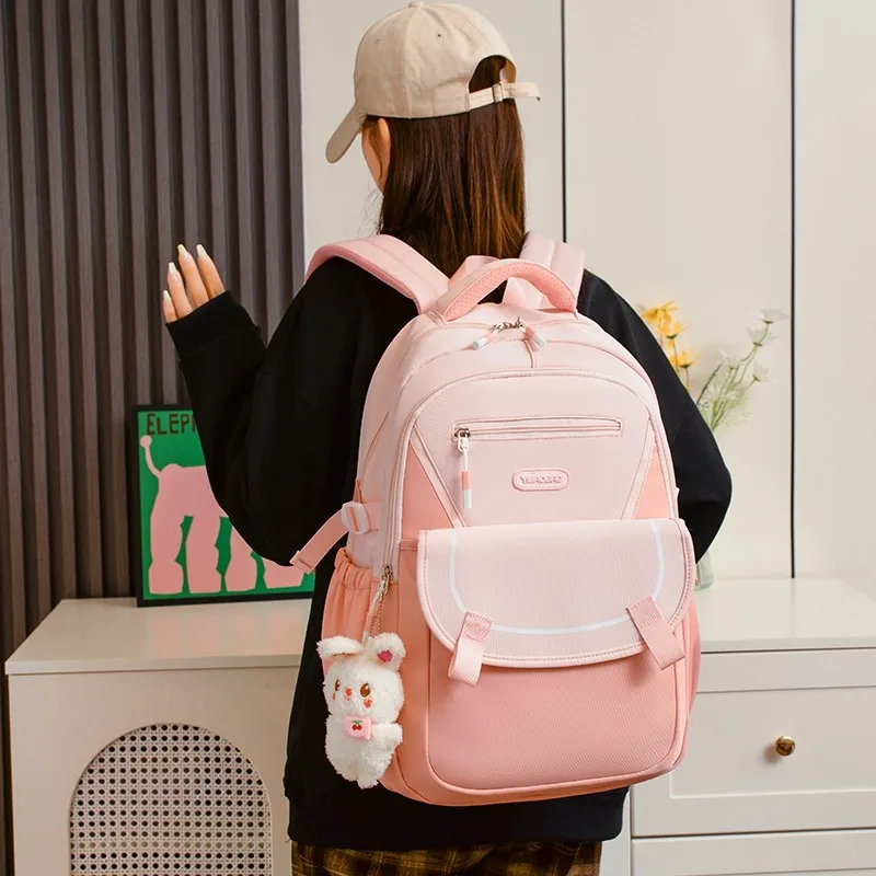 2024 New Girl Student School Bag Youth Nylon materiale colorato Cute women's Bag zaino Versatile per pendolari di alta qualità