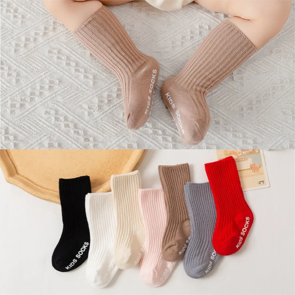 Baby socks anti-slip double-needle floor socks infants and toddlers mid-calf sock spring autumn cotton sock newborns sock