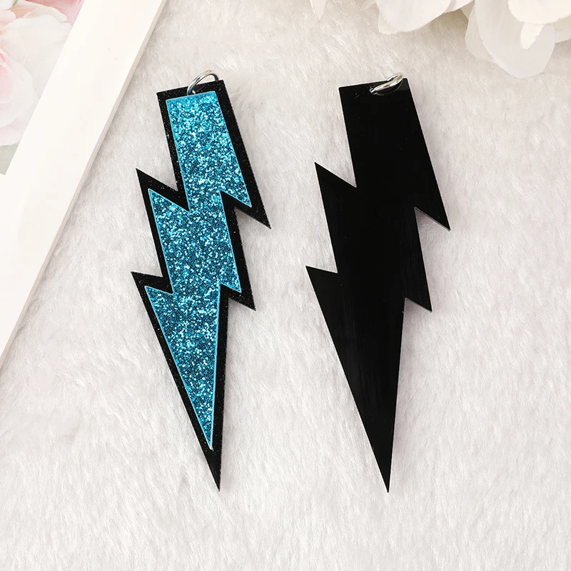 8Pcs Lightning Charms creativo acrilico colorato risultati dei gioielli Cosplay per orecchini portachiavi collana fai da te