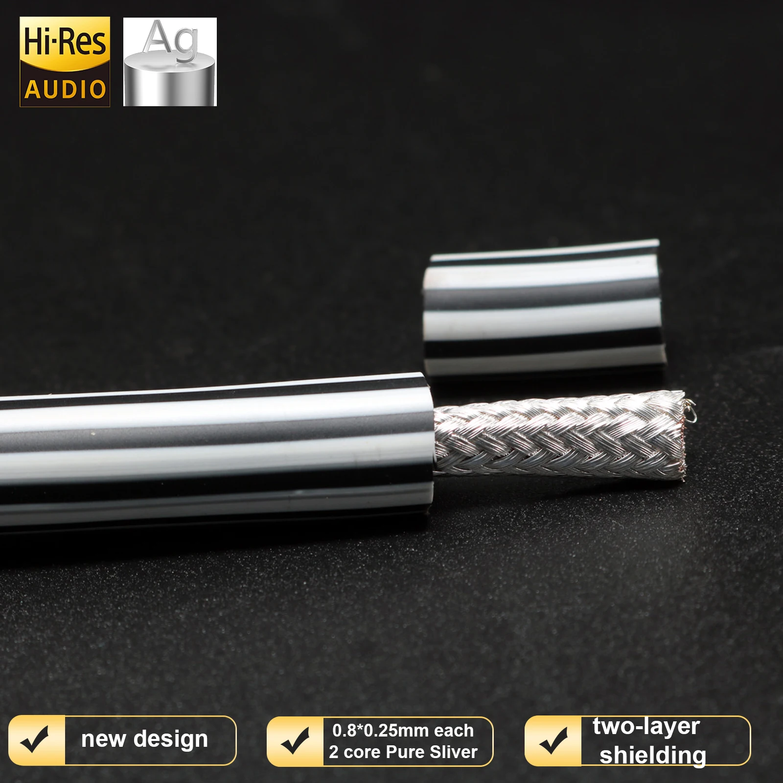2026 Sterling Silver Signal Cable for HiFi Audio DIY - Suitable for Amplifiers Speakers And Headphones