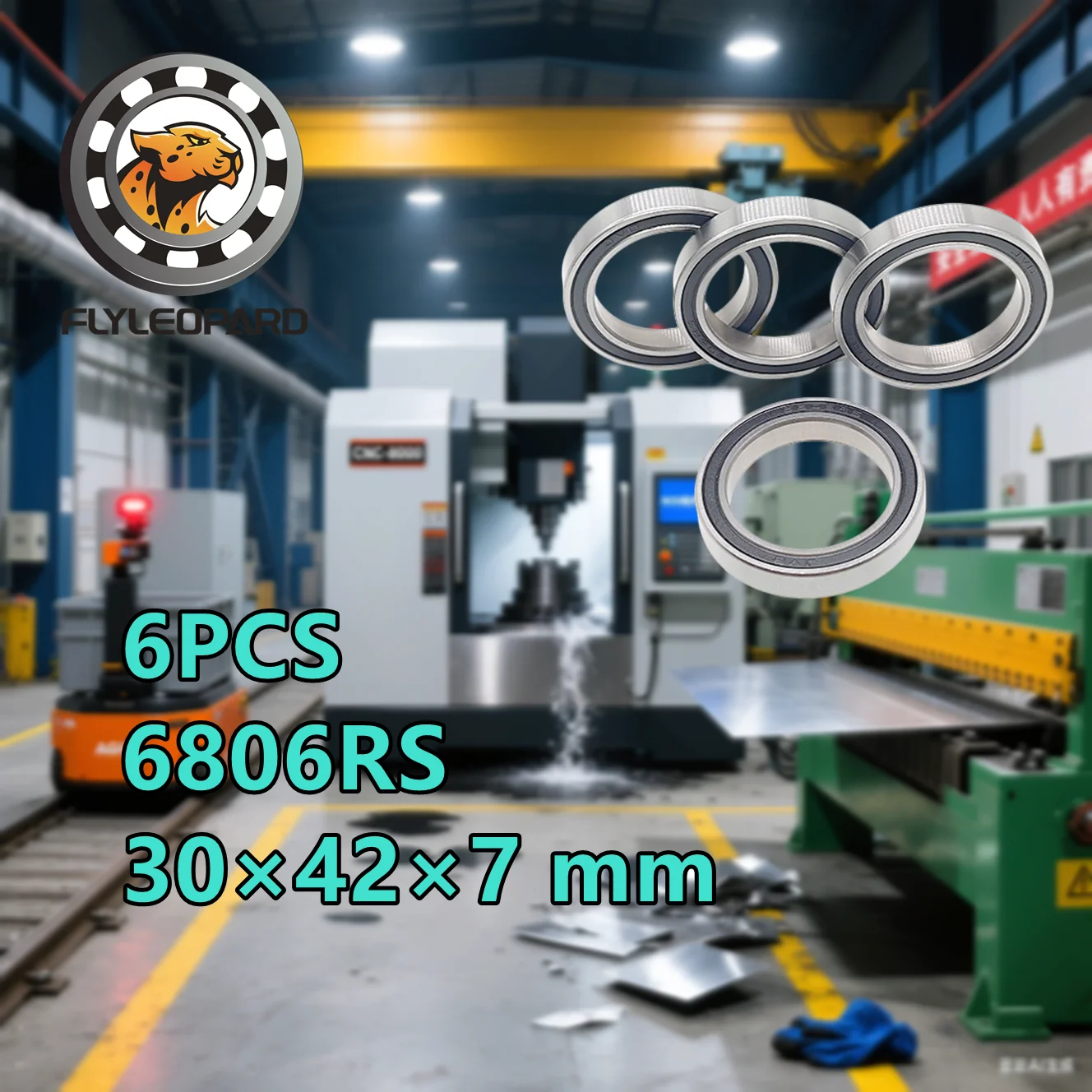 

6 шт. 6806-2RS 30 мм × 42 мм × 7 мм радиальный шарикоподшипник с резиновым уплотнением