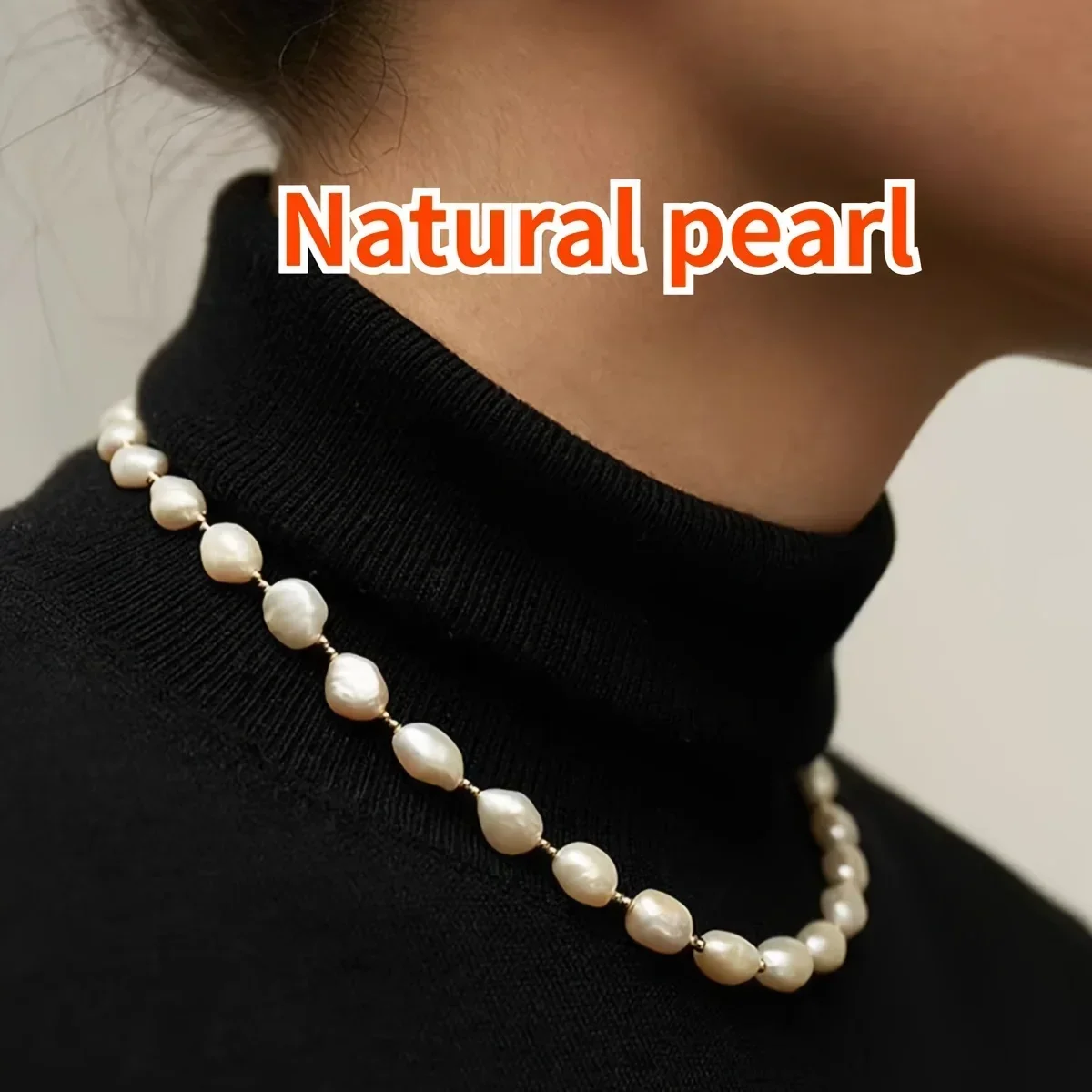 

HENGSHENG Natural Freshwater Pearl Necklaces for Women 8-9mm Irregular Baroque Adjustable Necklaces Jewelry Gift