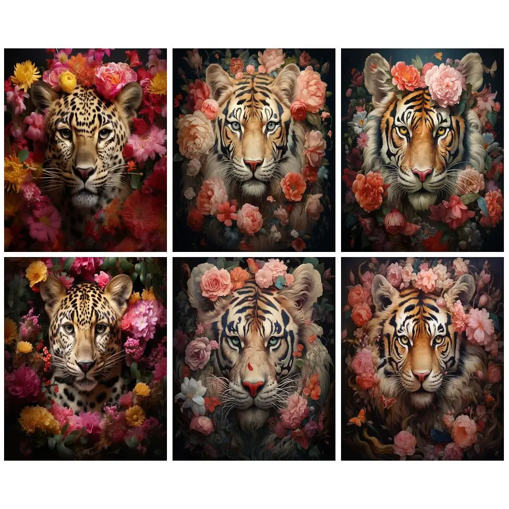 

GATYZTORY New Arrival Diamond Painting Tiger Animal DIY Full Square Round Diamond Mosaic Cartoon Cross Stitch Kits Child Gift