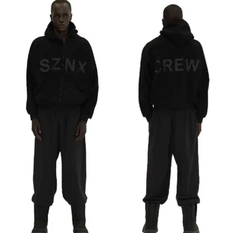 

Черный кардиган Vultures Kanye SZNX CREW, толстовка на молнии для мужчин и женщин, пуловер лучшего качества, уличная одежда с капюшоном