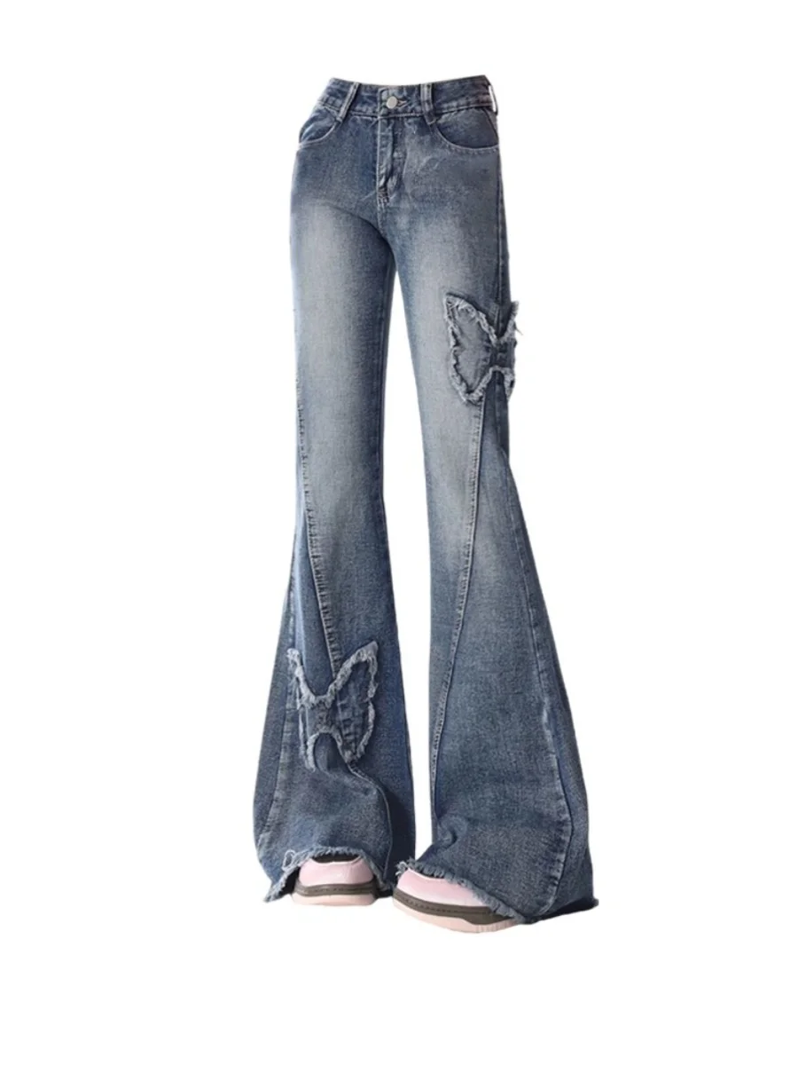 

Джинсы женские с высокой талией, широкие штанины, с дизайнерскими вставками, прямого кроя, удлиненные, повседневные, летние